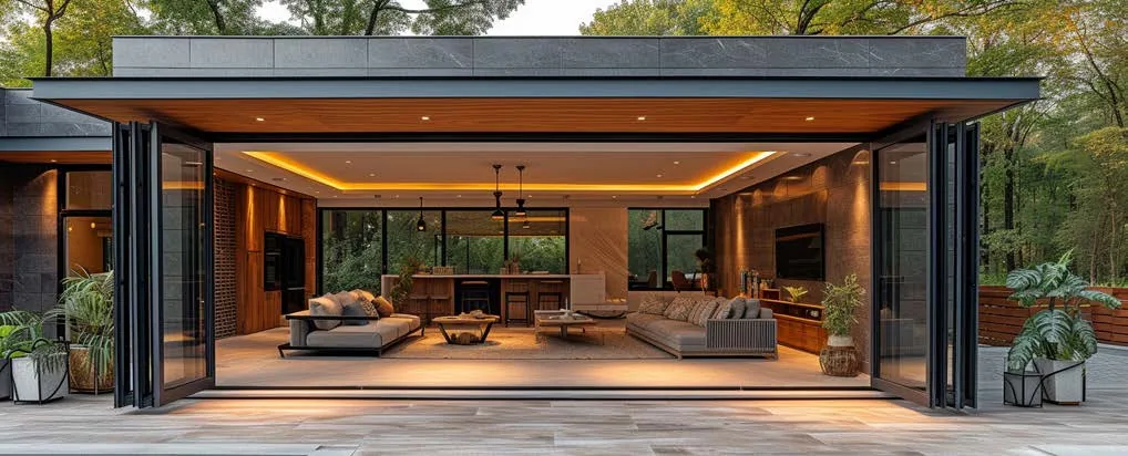 Bi-folds open to dining room